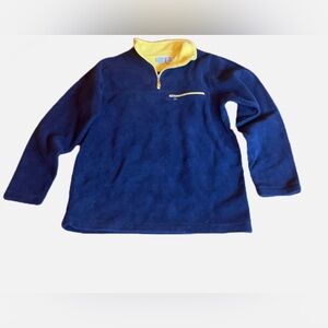 Green Dog Navy and Yellow Fleece Pullover